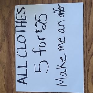 All clothing 5/$25